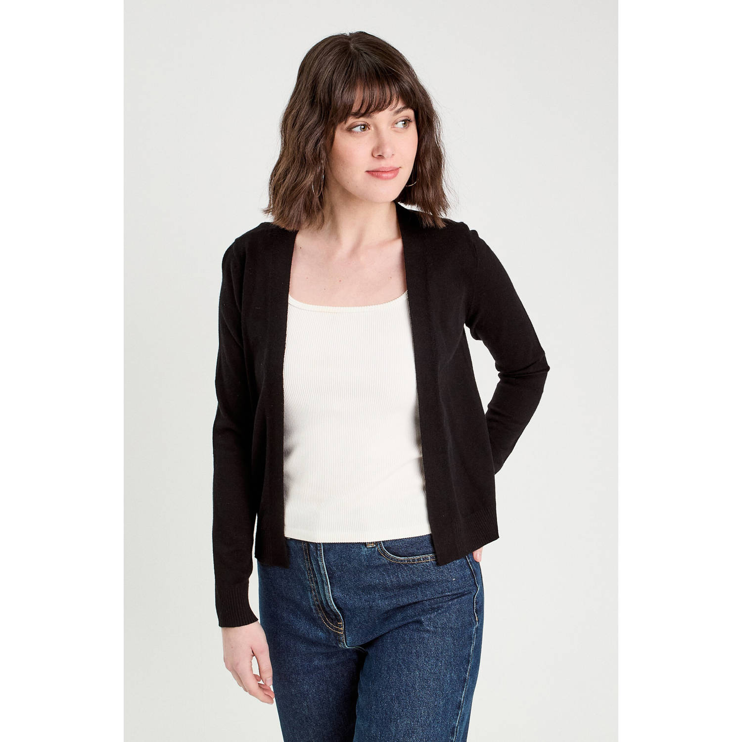 Cache gebreid vest zwart