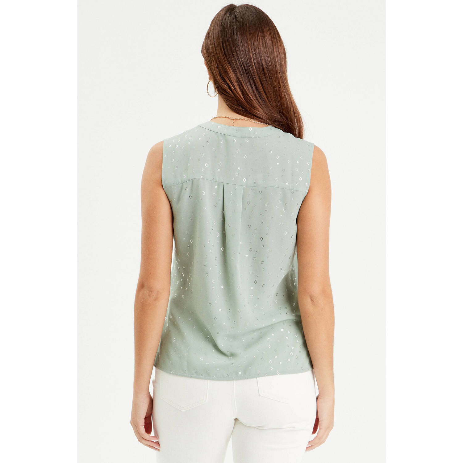 Cache mouwloze top lichtgroen