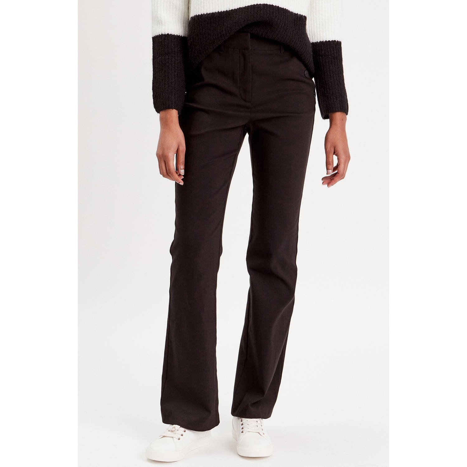 Cache bootcut regular waist casual broek zwart