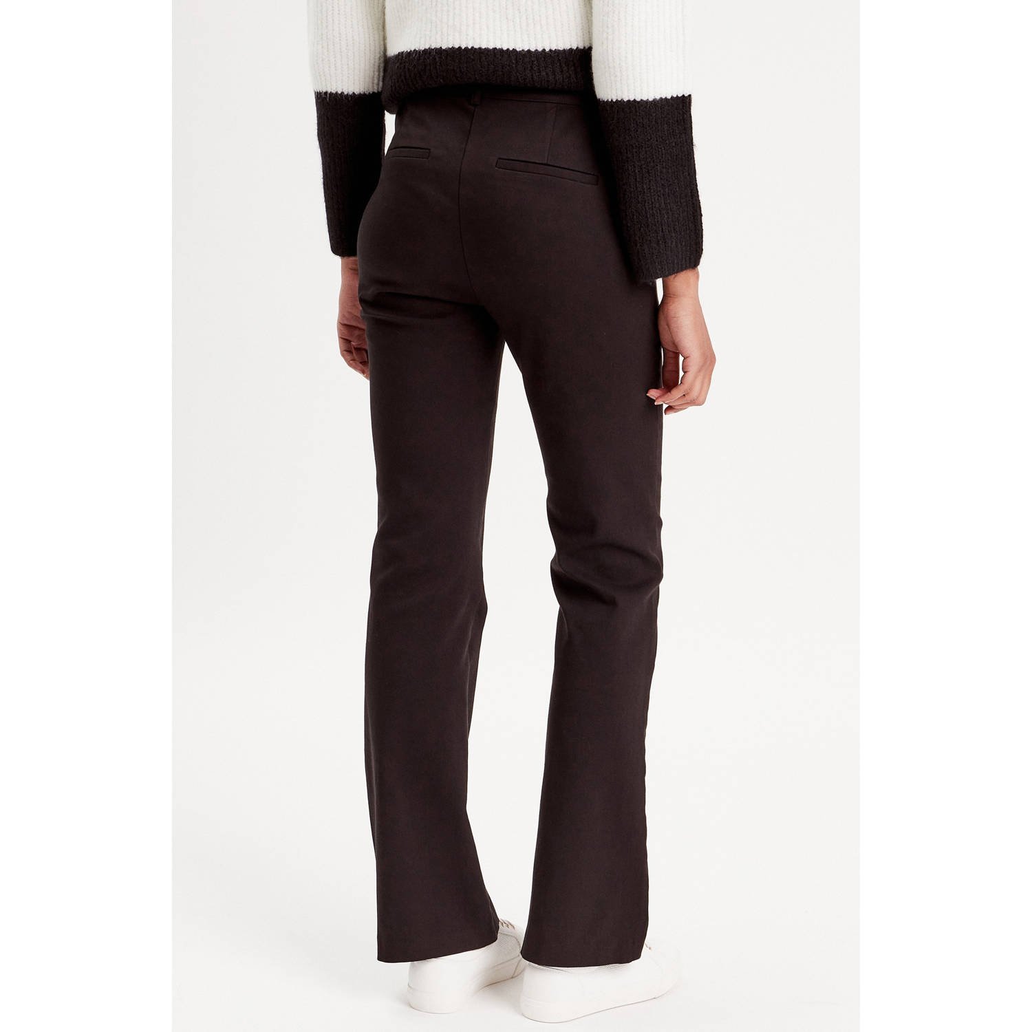 Cache bootcut regular waist casual broek zwart