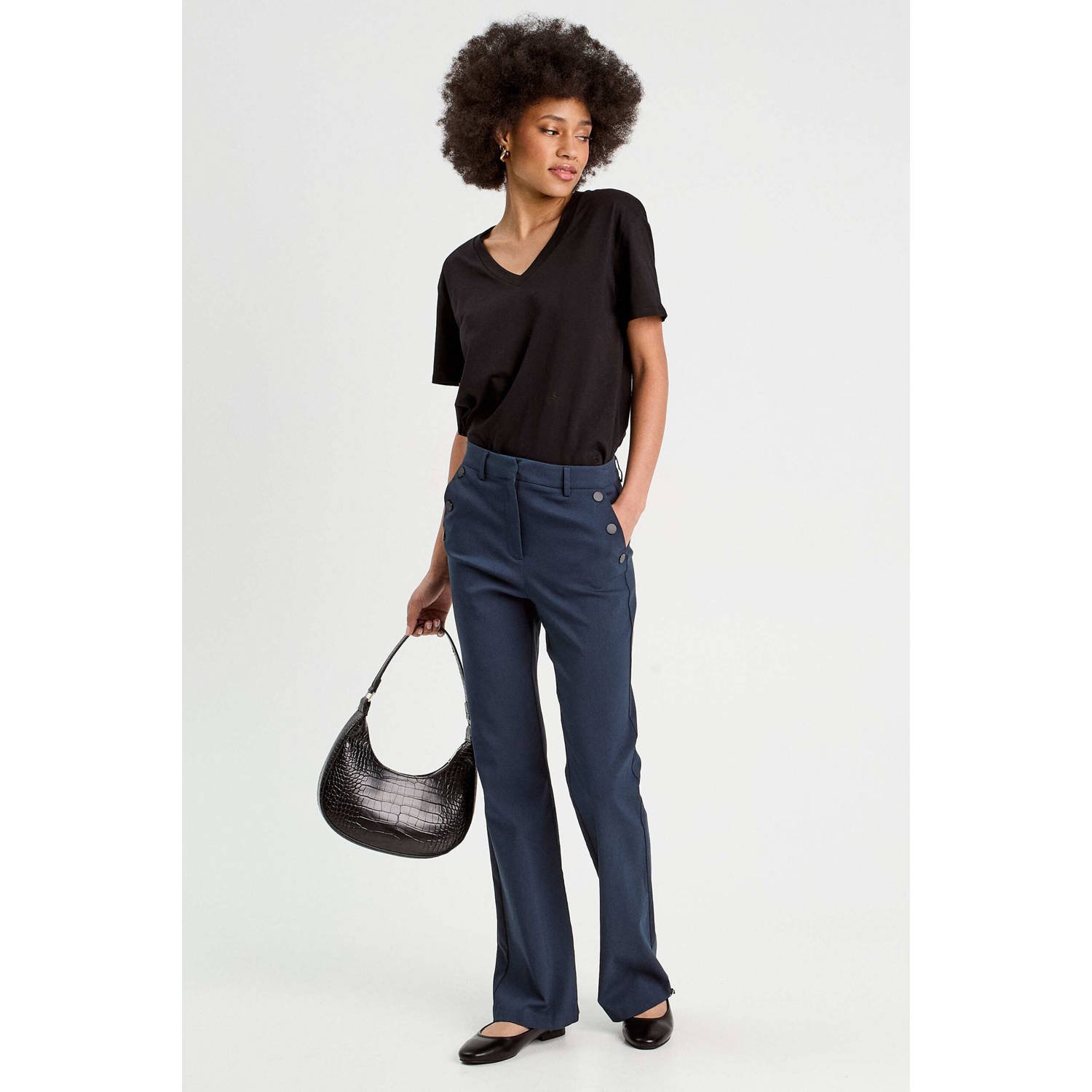 Cache bootcut regular waist casual broek marine