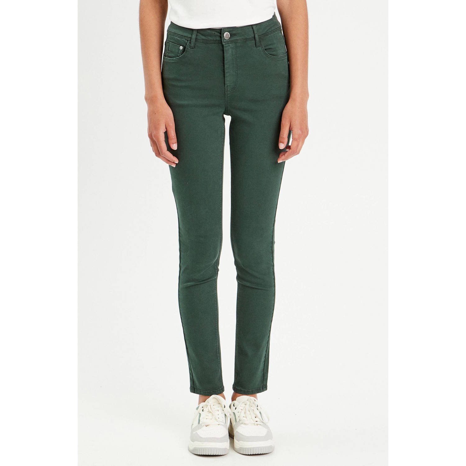 Cache slim fit jeans donkergroen