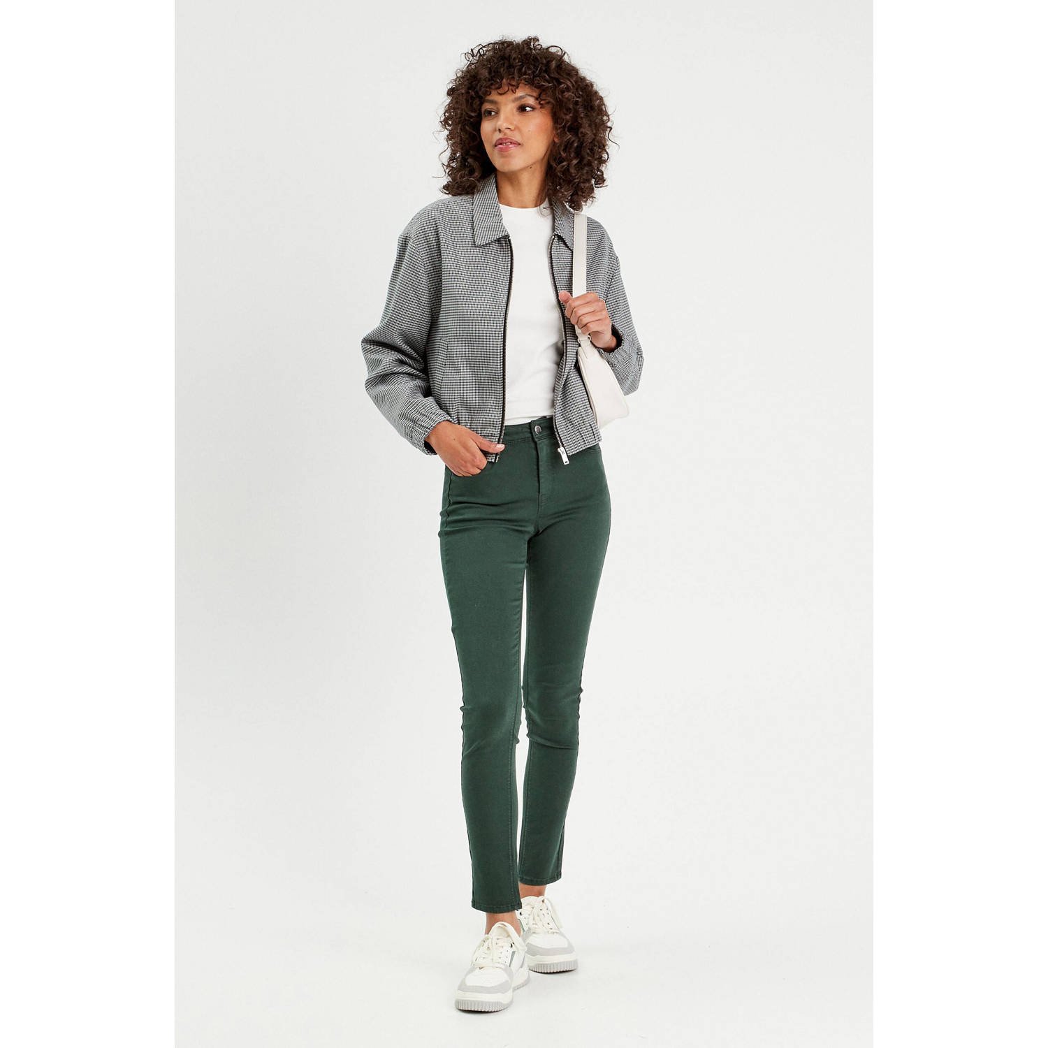 Cache slim fit jeans donkergroen