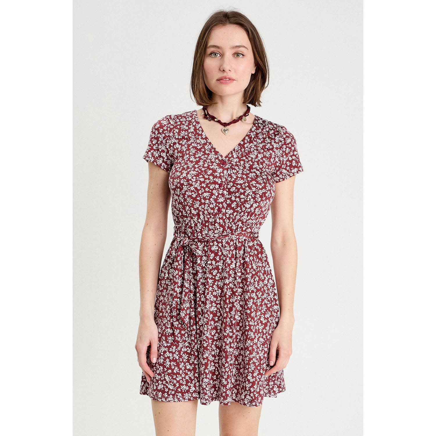 Cache mini jurk donkerrood