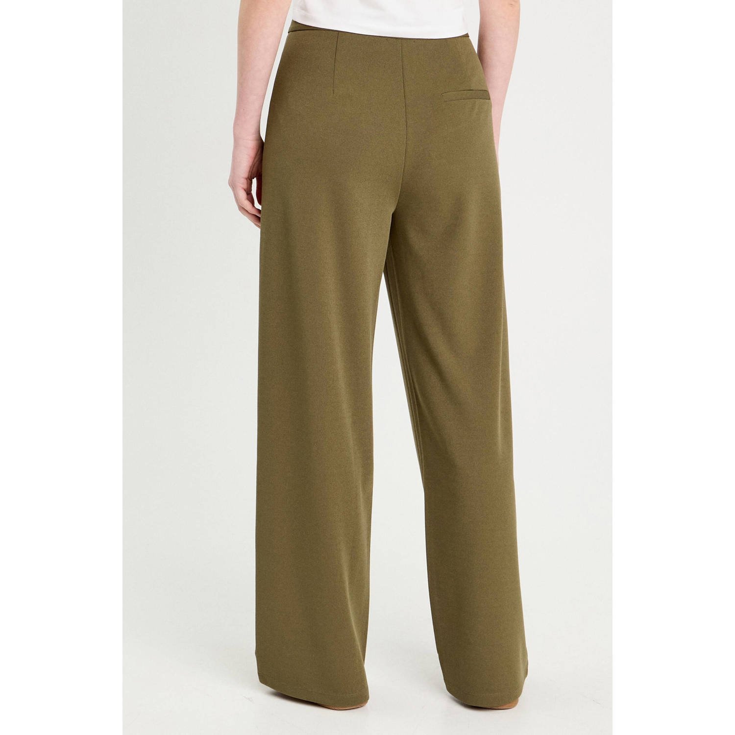 Cache wide leg high waist pantalon kakigroen