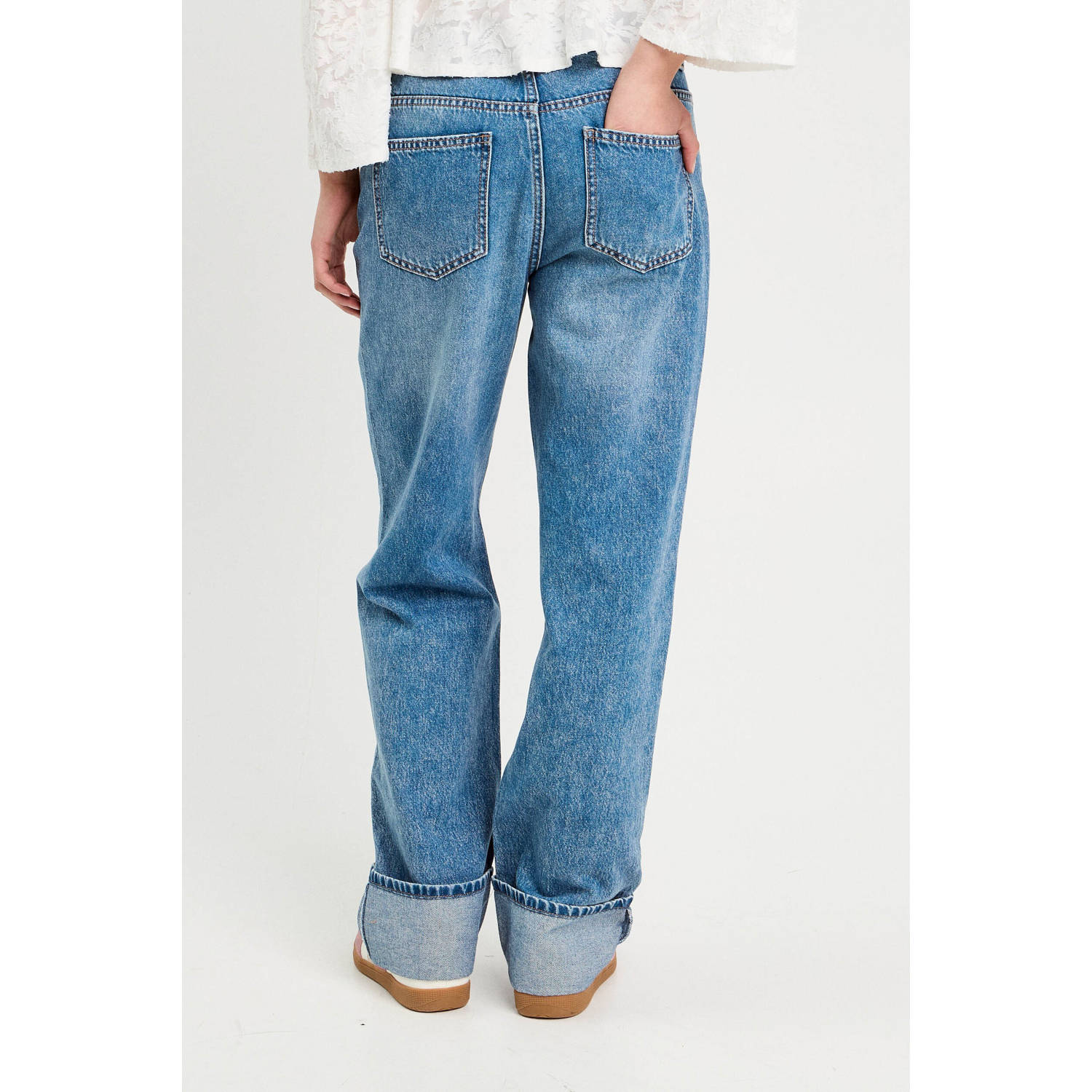 Cache straight leg jeans medium blue denim