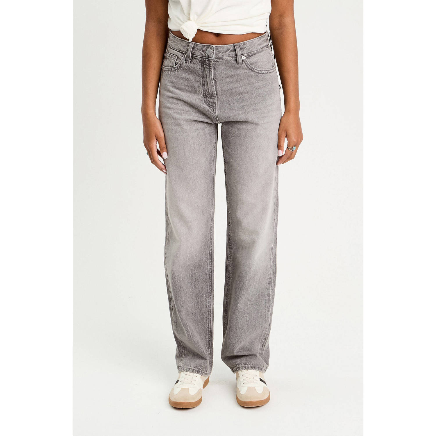Cache straight leg jeans grey denim
