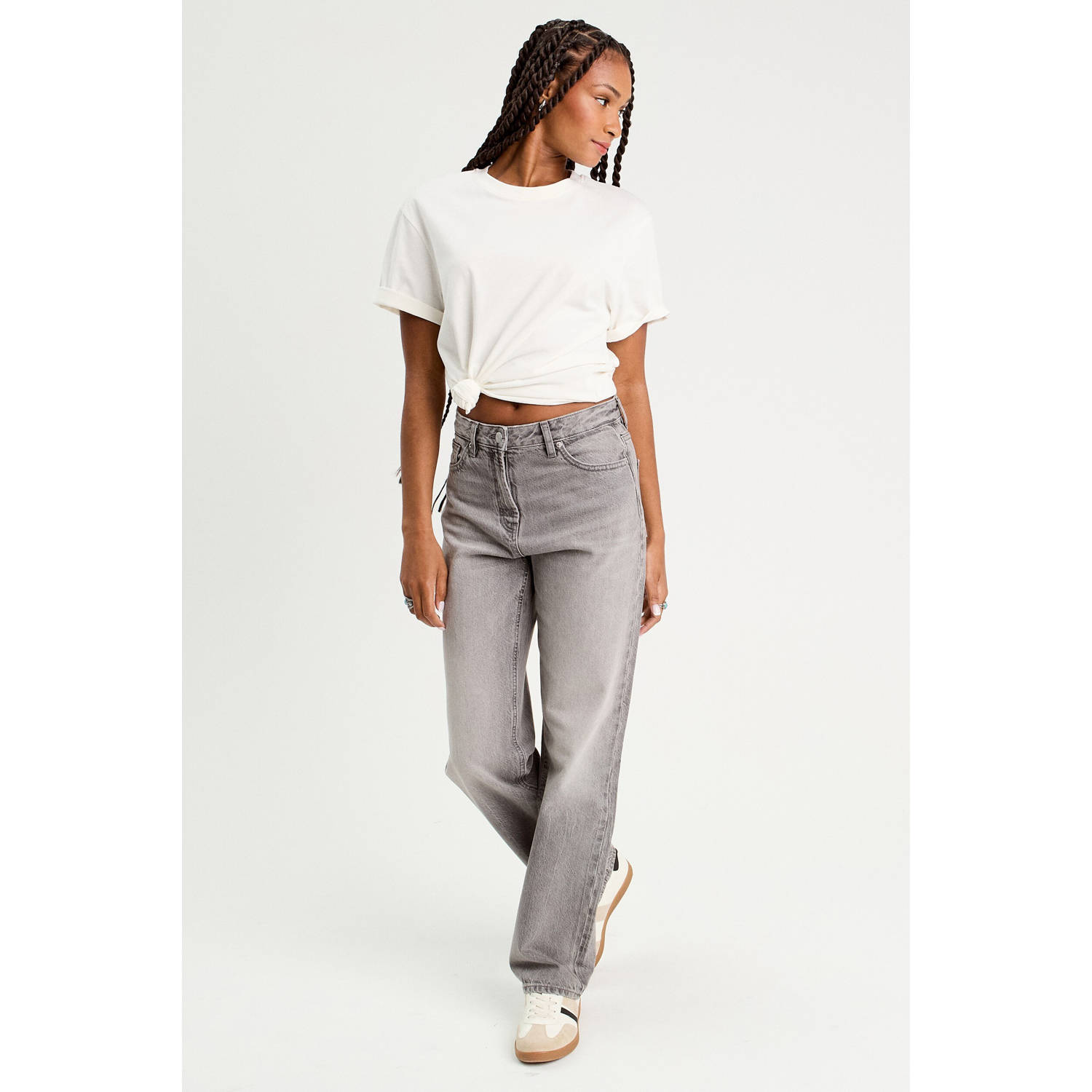 Cache straight leg jeans grey denim