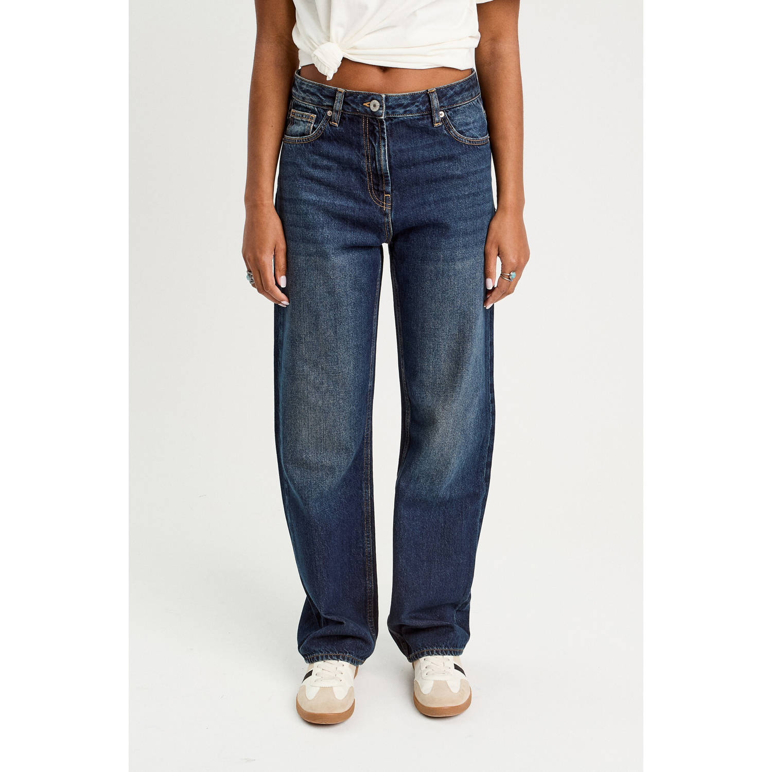 Cache straight leg jeans dark blue denim