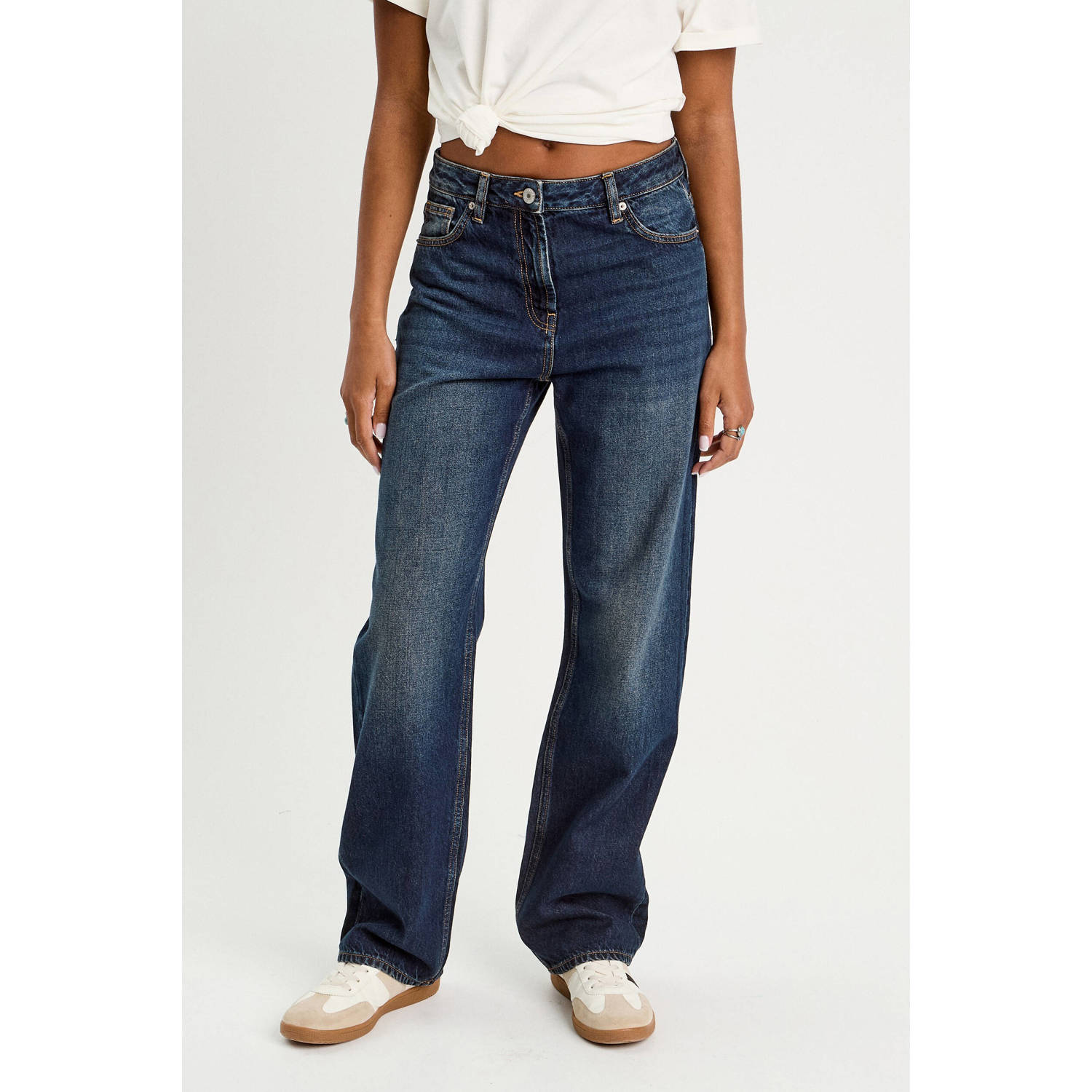 Cache straight leg jeans dark blue denim