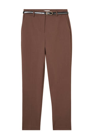 tapered high waist pantalon donkerbruin