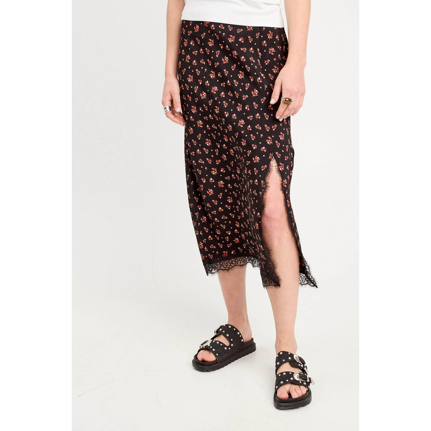 Cache midi rok zwart