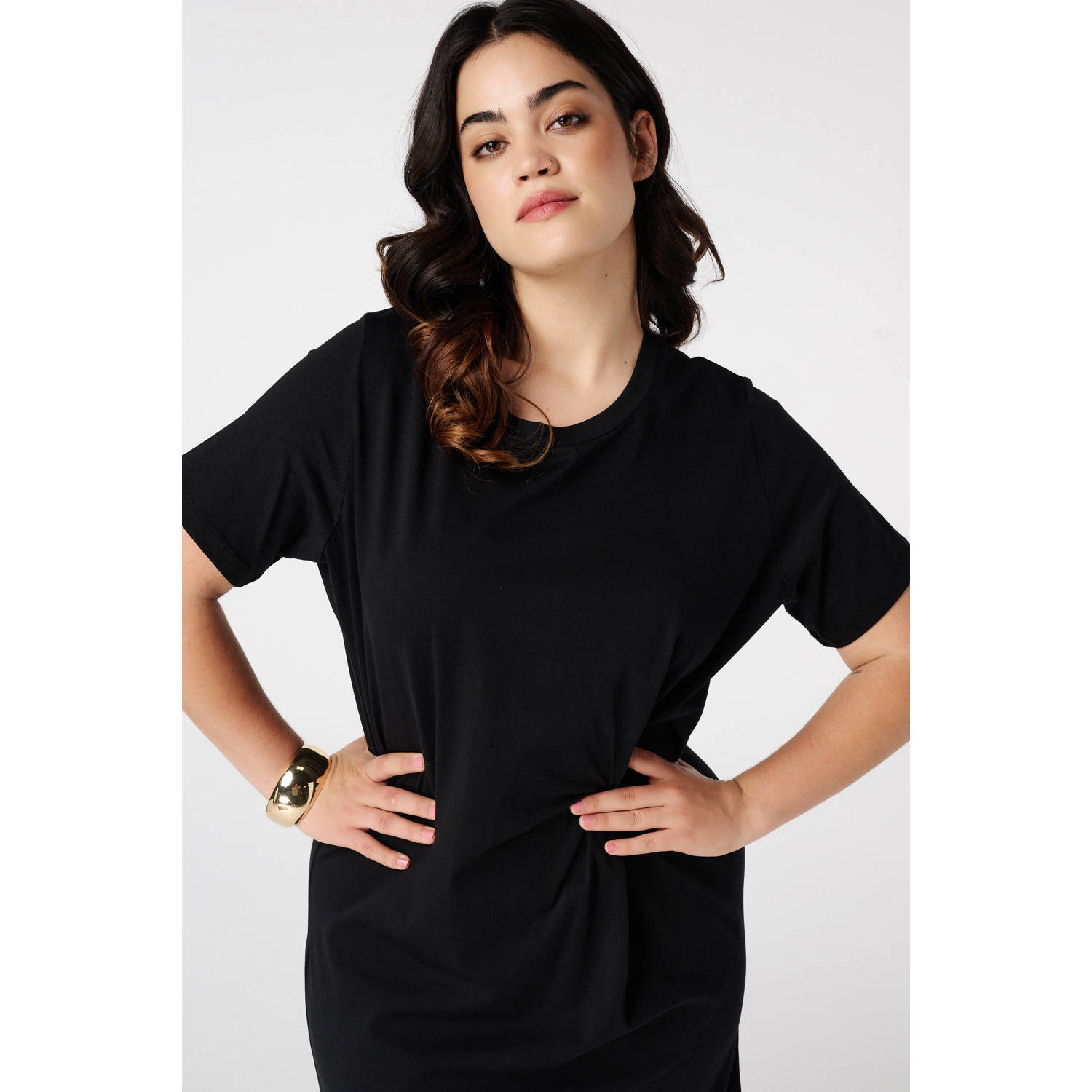 MS Mode midi jurk zwart