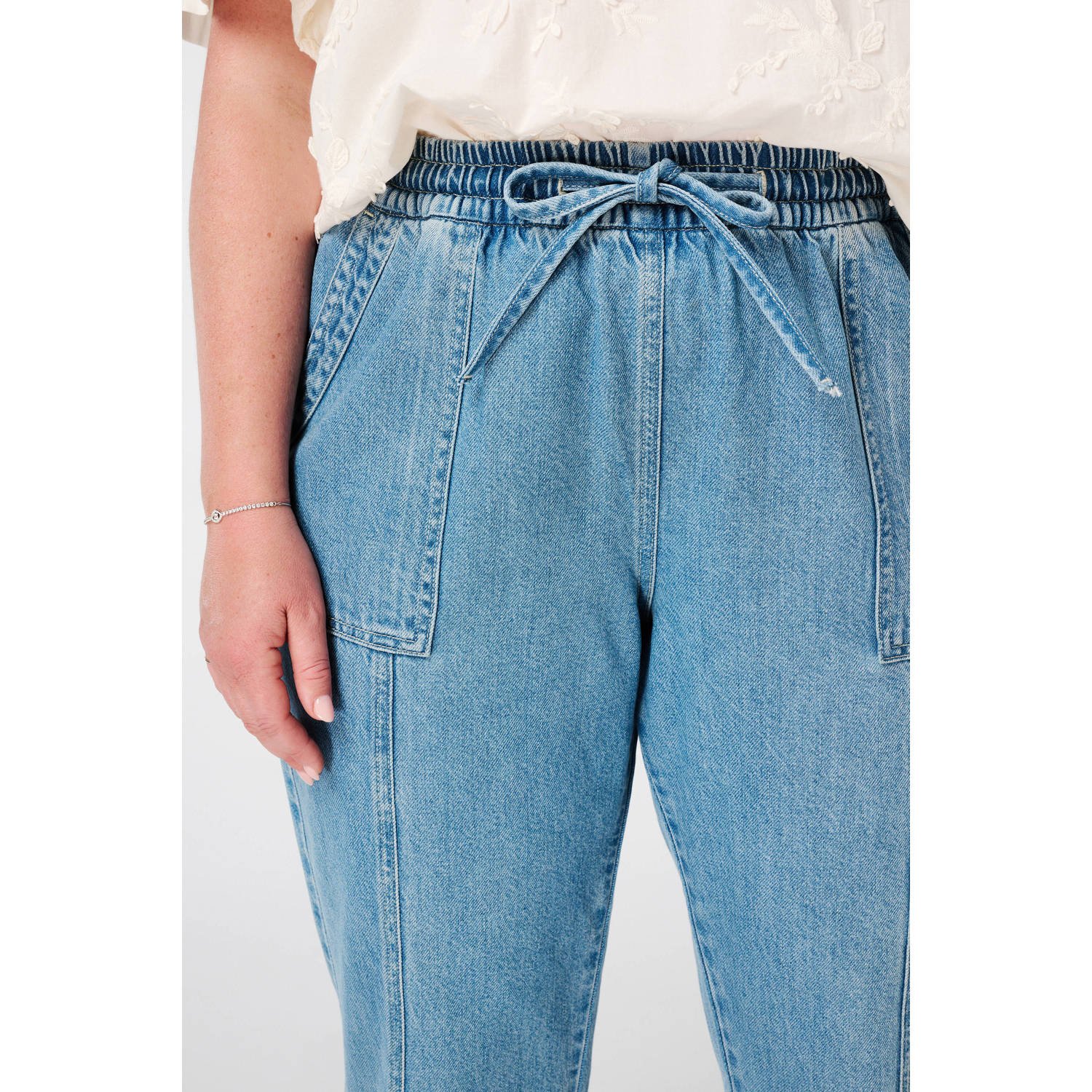 MS Mode straight leg jeans medium blue denim