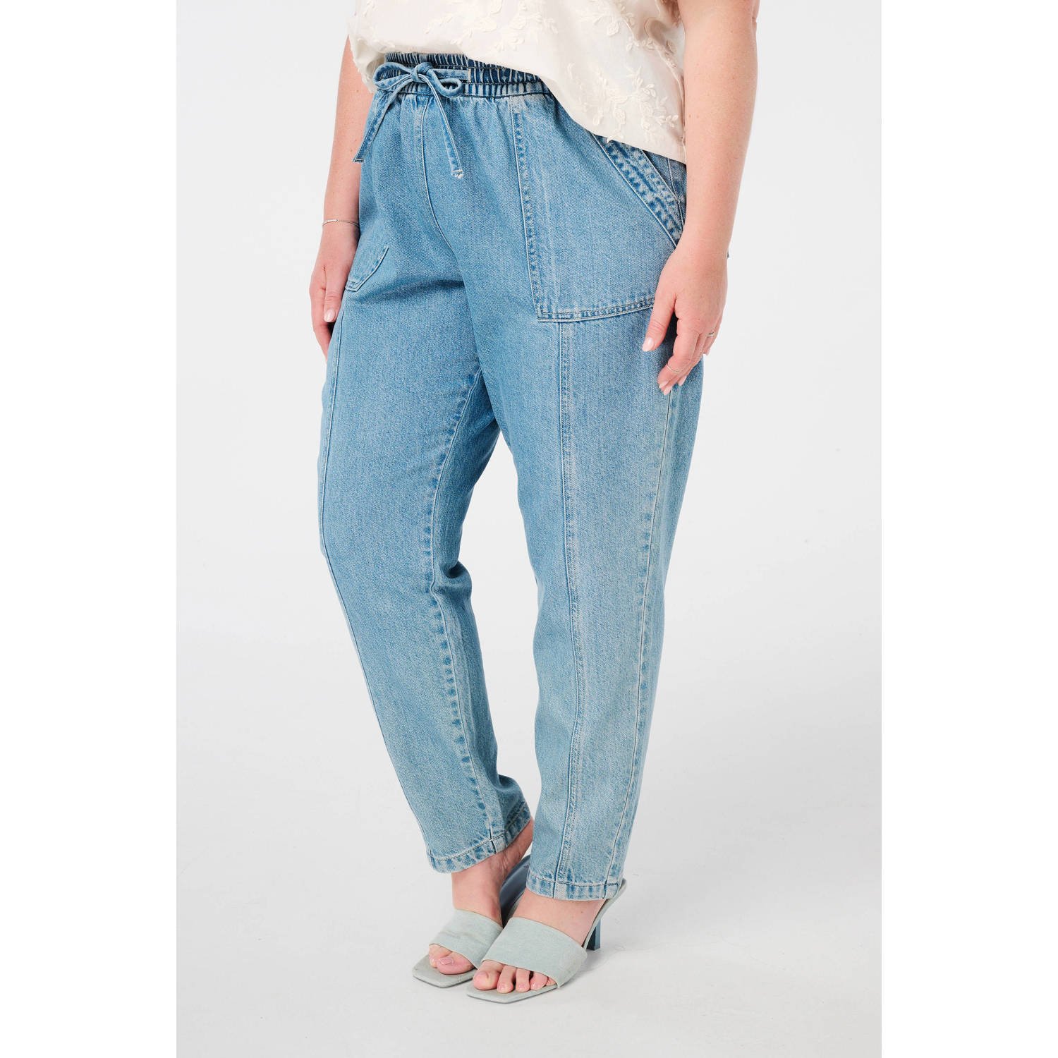MS Mode straight leg jeans medium blue denim