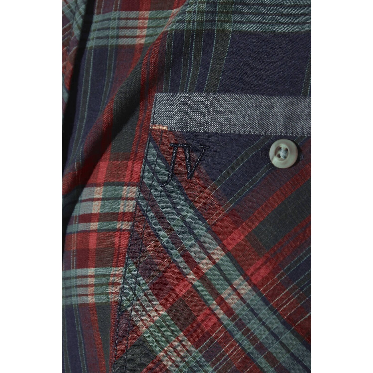 Jan Vanderstorm casual overhemd SNALLE Plus Size donkerblauw