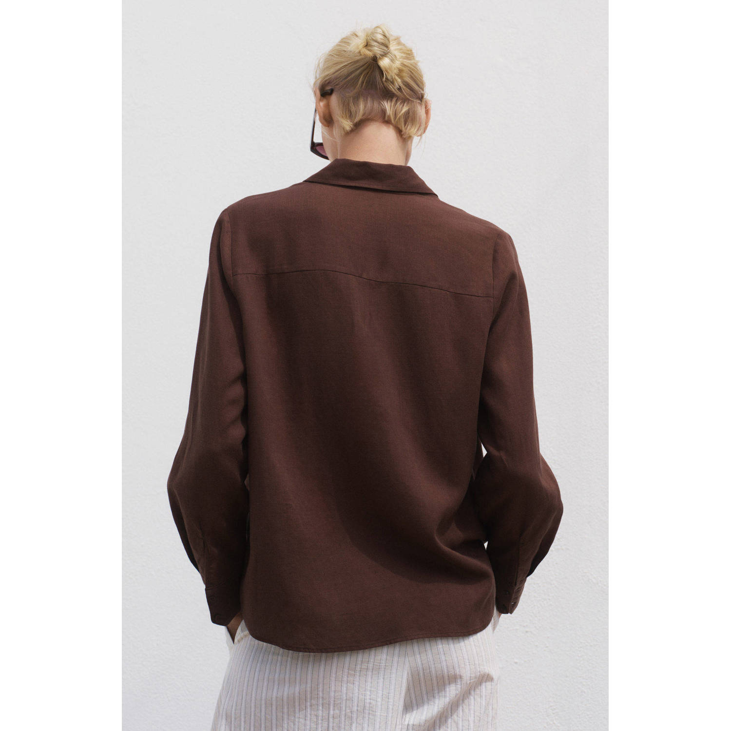 Mango blouse bruin