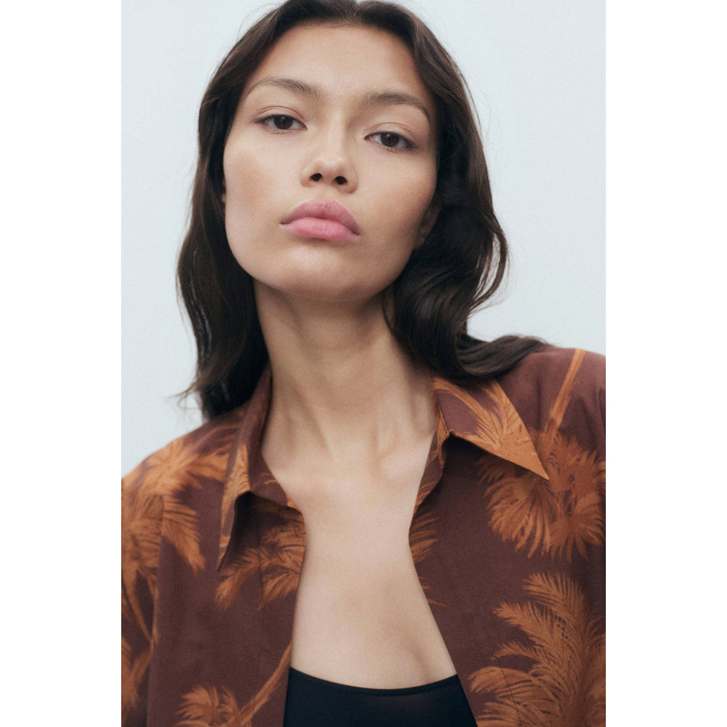 Mango blouse bruin