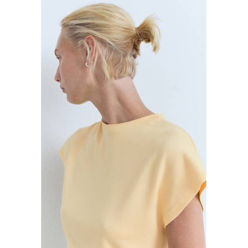 Mango top lichtgeel fijn gebreid afbeelding