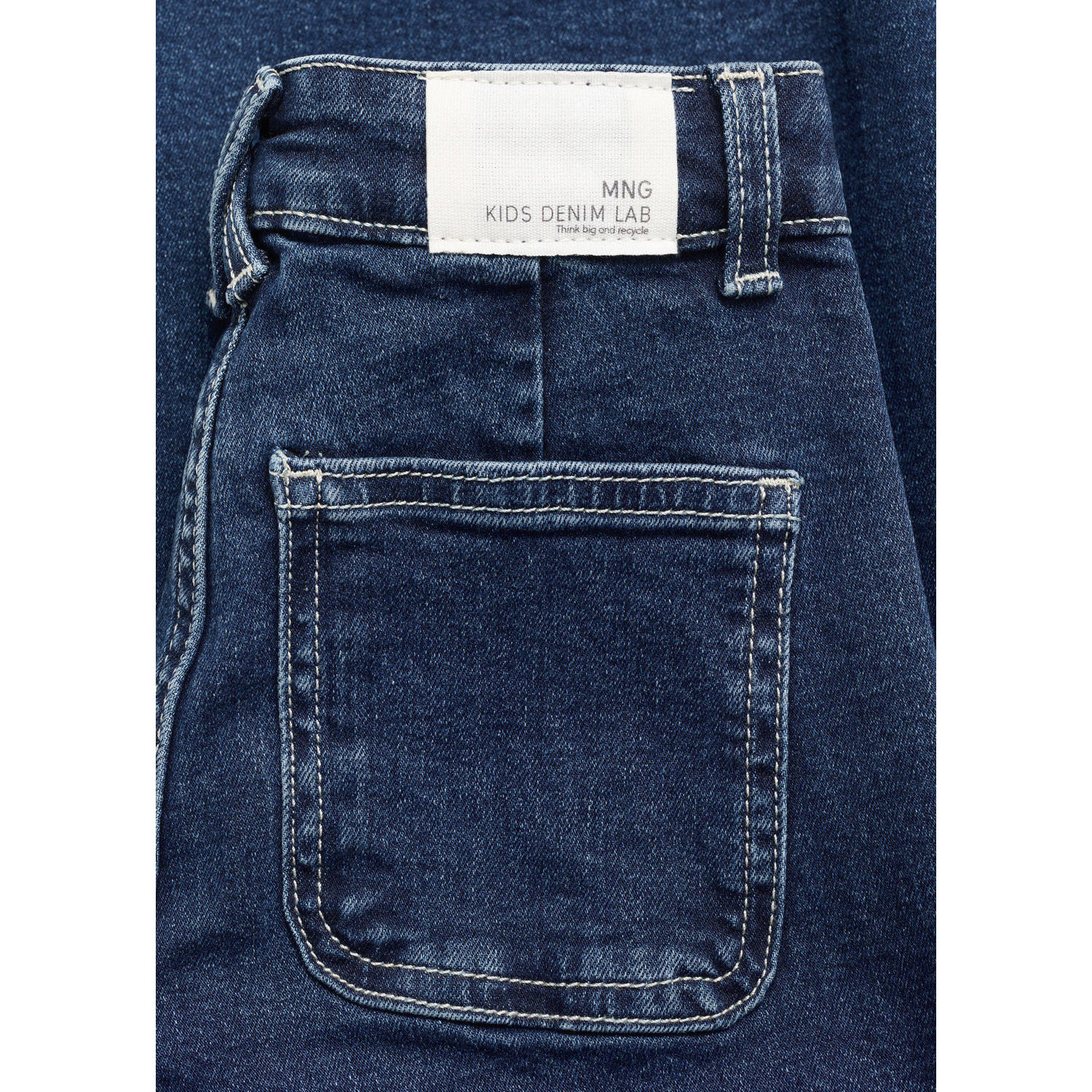 Mango Kids wide leg jeans dark blue denim