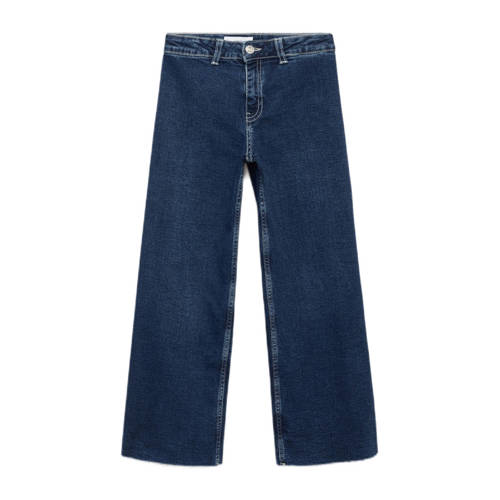 Mango Kids wide leg jeans dark blue denim afbeelding