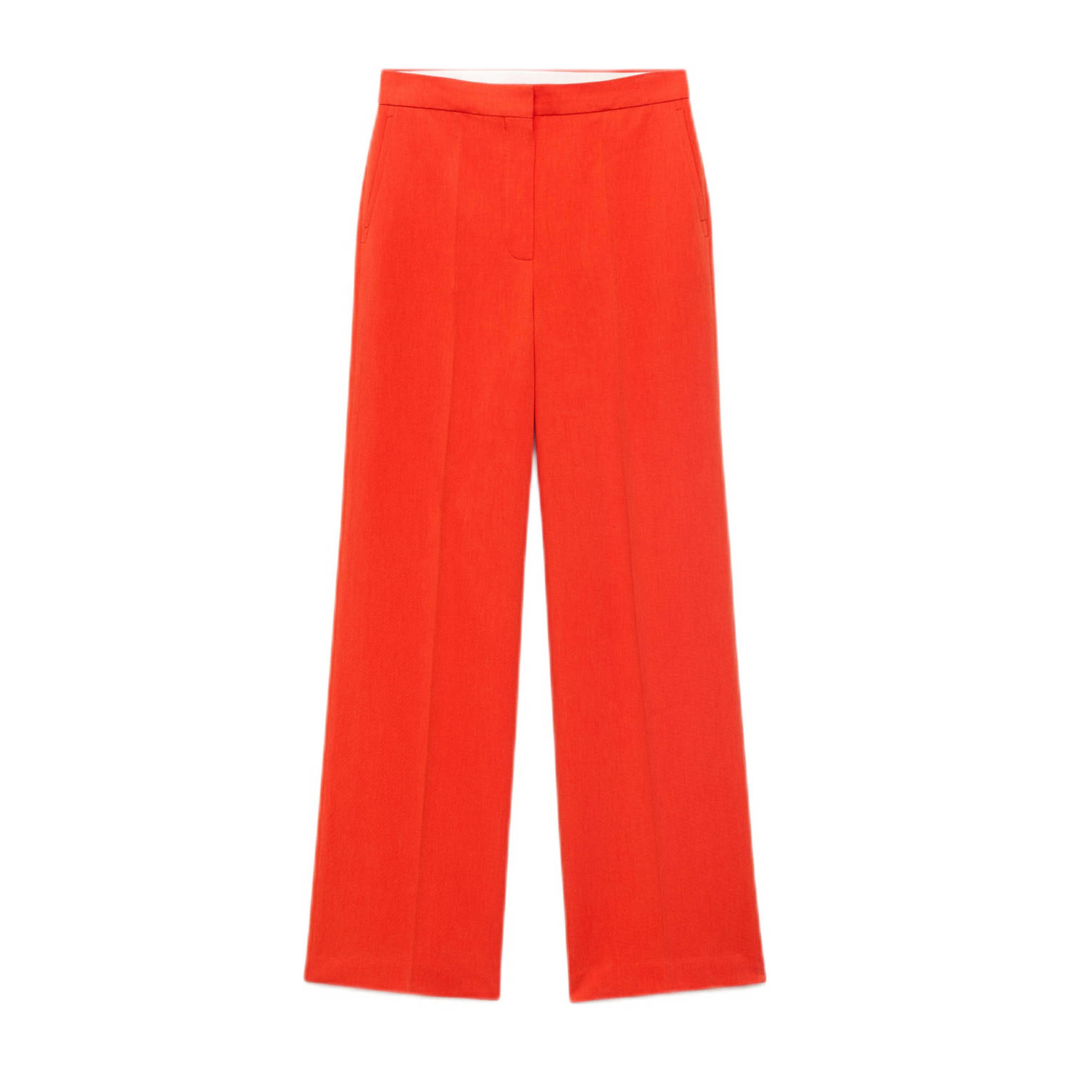 Mango wide leg regular waist pantalon rood
