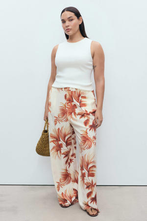 wide leg high waist broek multi