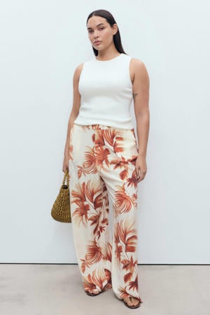 wide leg high waist broek multi