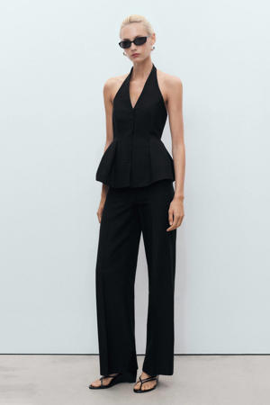 wide leg regular waist pantalon