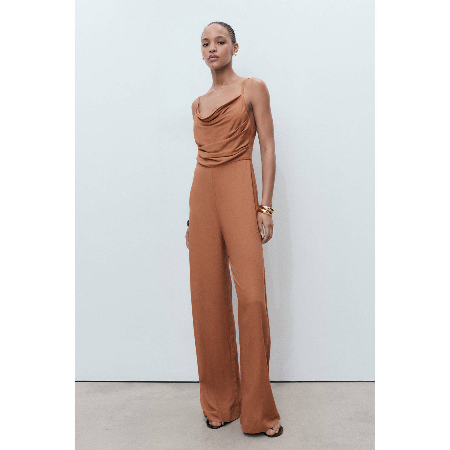 Mango bruin jumpsuit