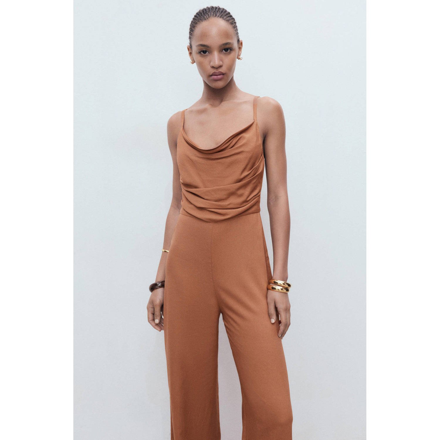 Mango bruin jumpsuit