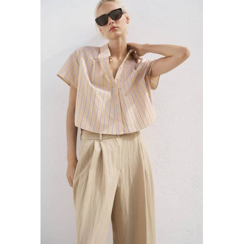 Mango blouse beige afbeelding