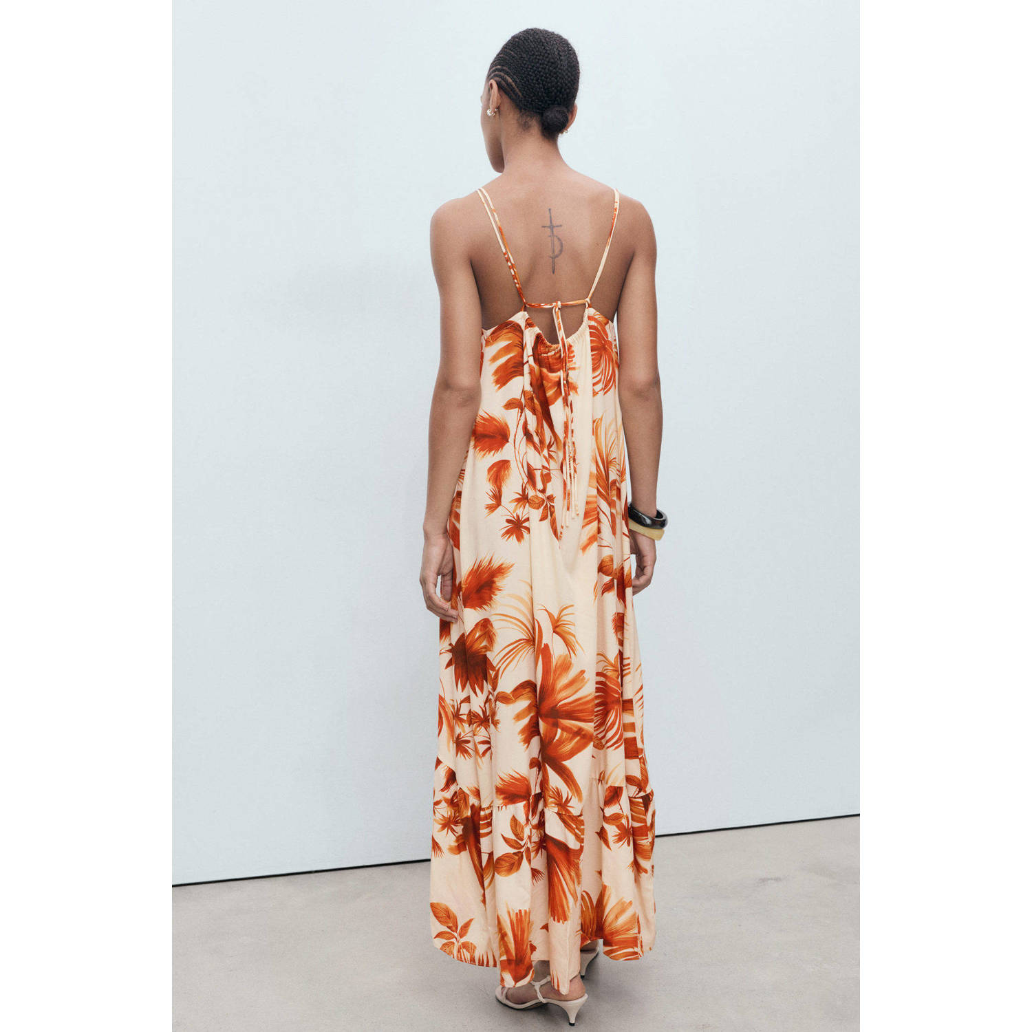 Mango maxi jurk ecru