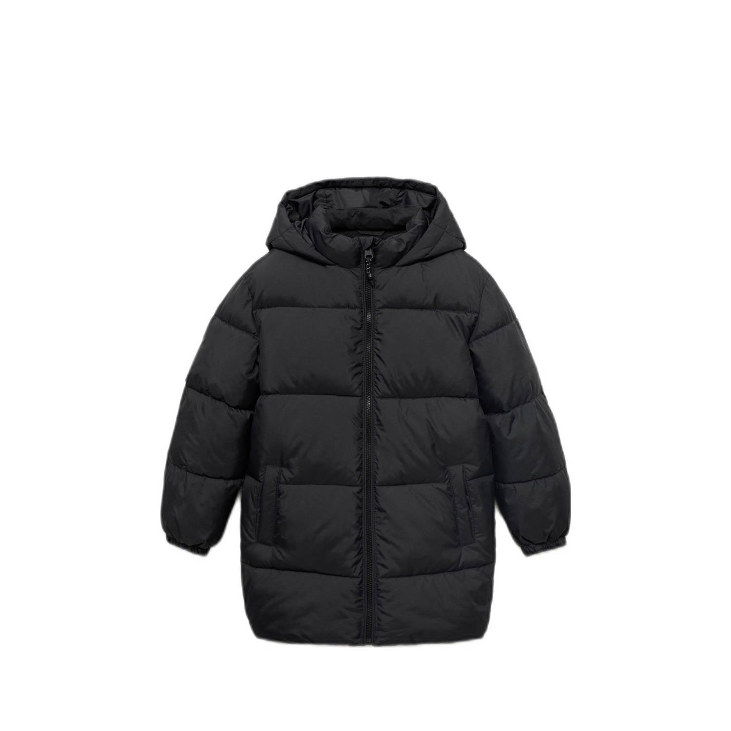 Mango Kids gewatteerde jas zwart