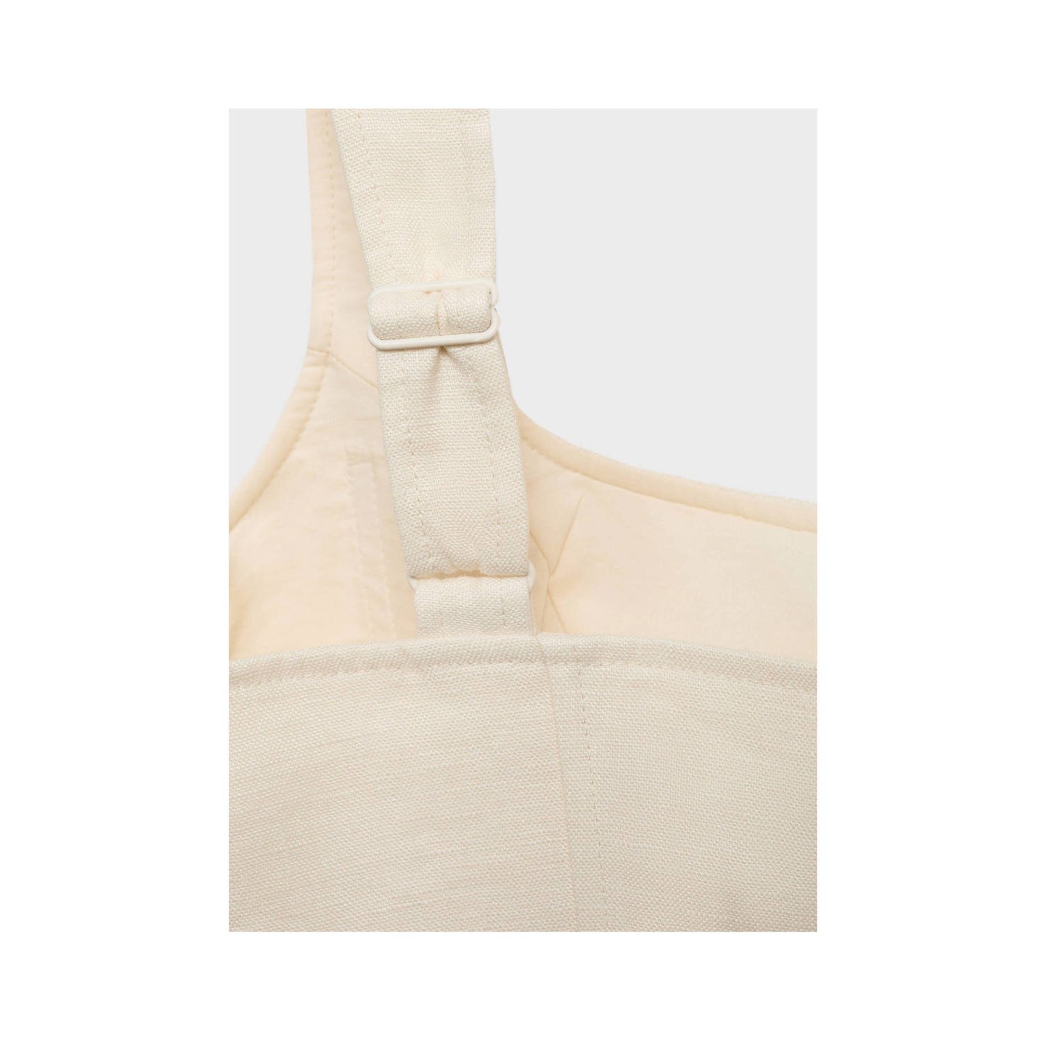Mango linnen korte jurk beige