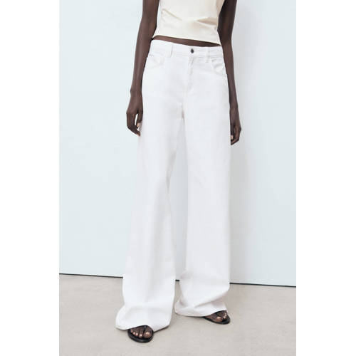 Mango wide leg jeans wit afbeelding
