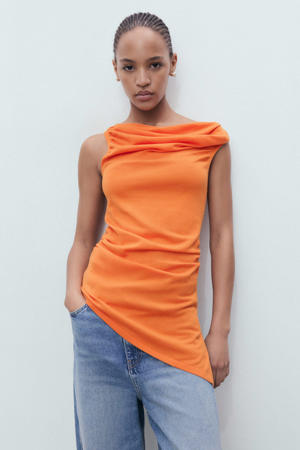 mouwloze top oranje