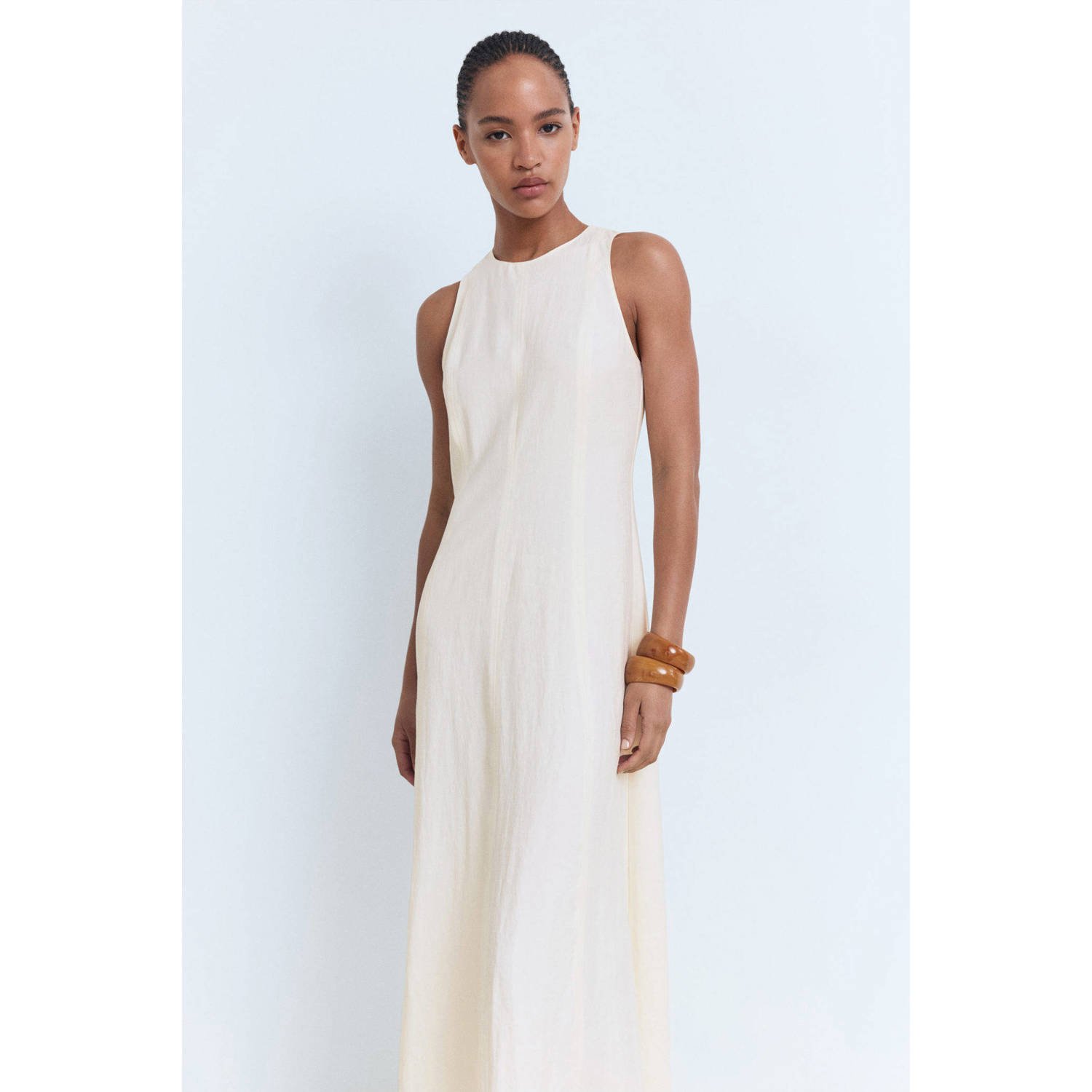Mango midi jurk ecru