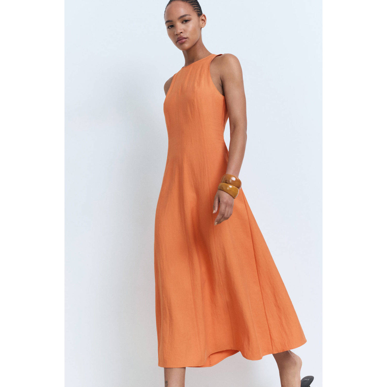 Mango midi jurk oranje