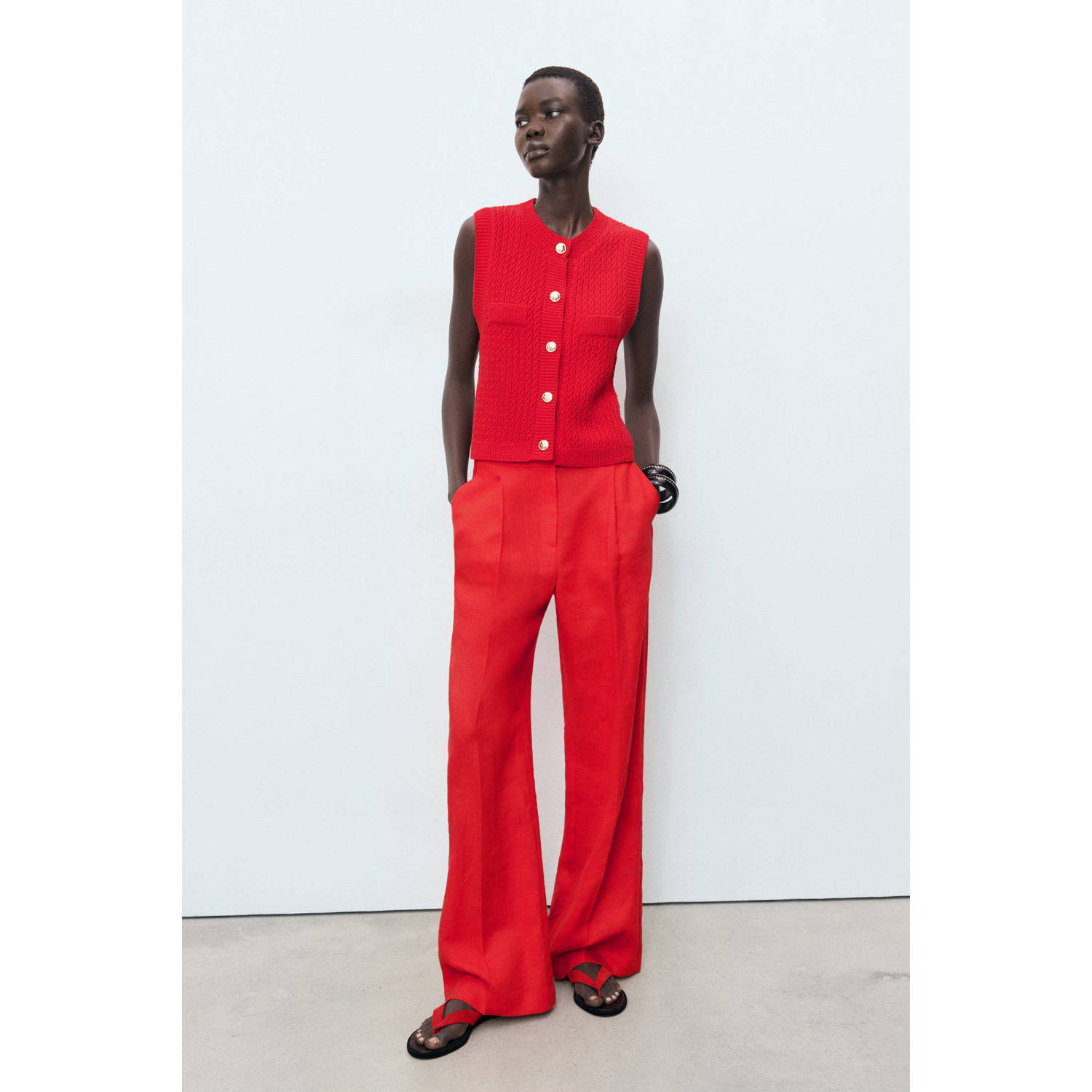 Mango gilet rood