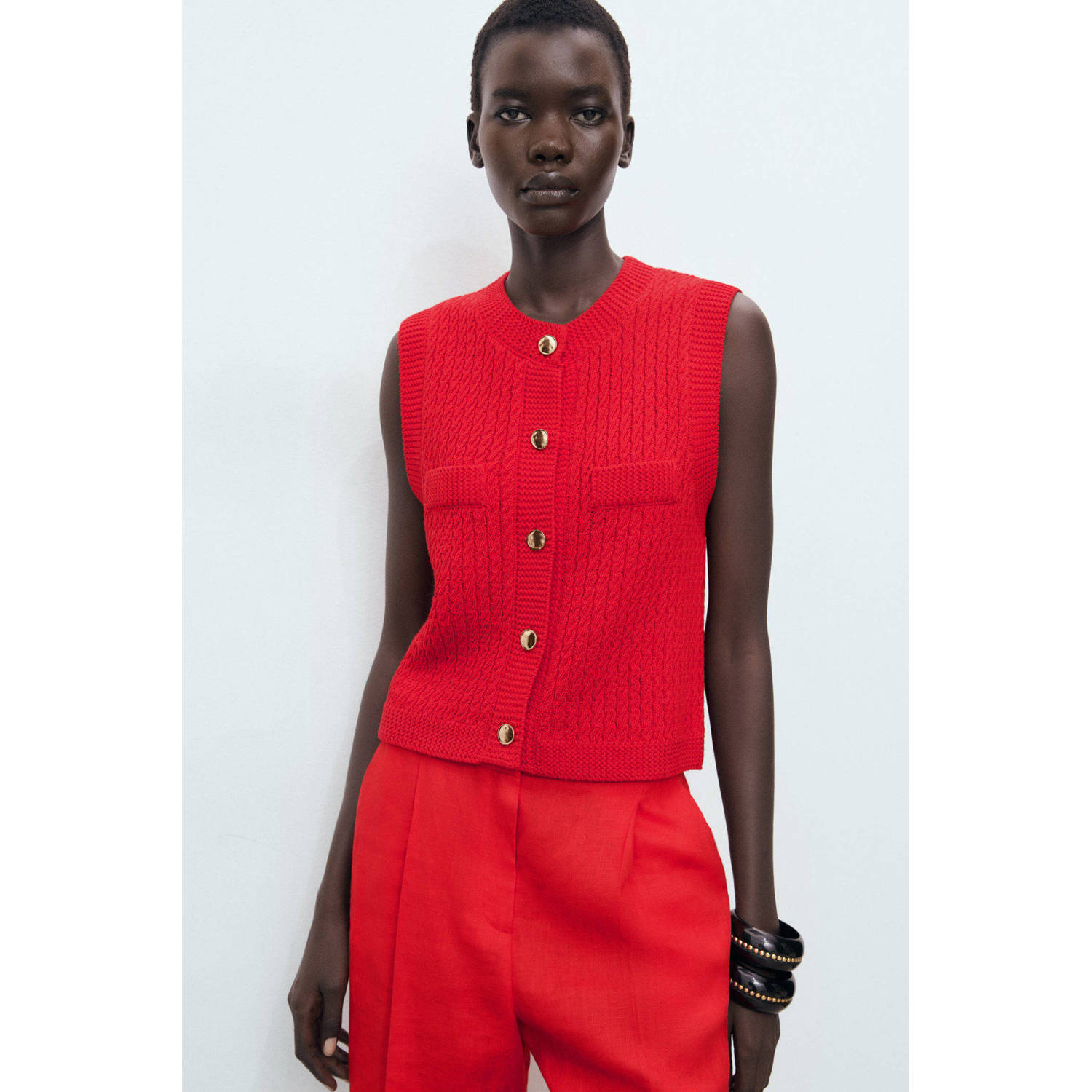 Mango gilet rood