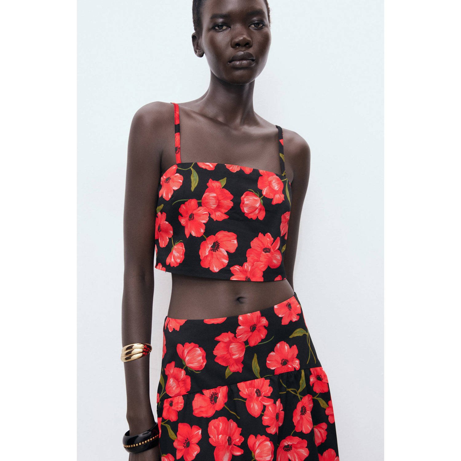 Mango cropped top rood