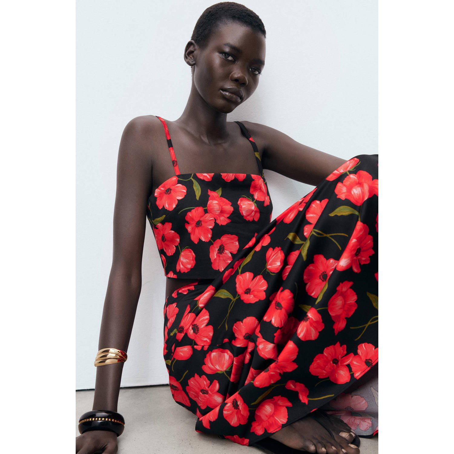 Mango cropped top rood