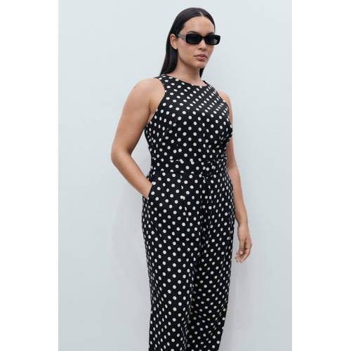 Mango jumpsuit linnen zwart afbeelding