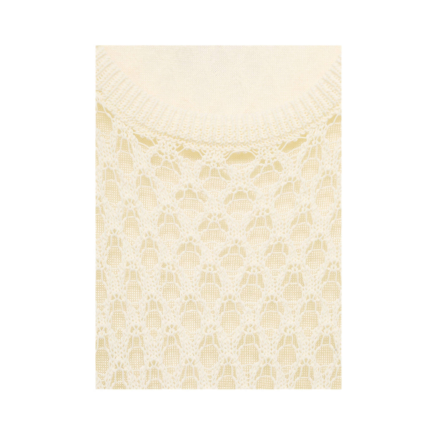 Mango midi jurk crochet ecru