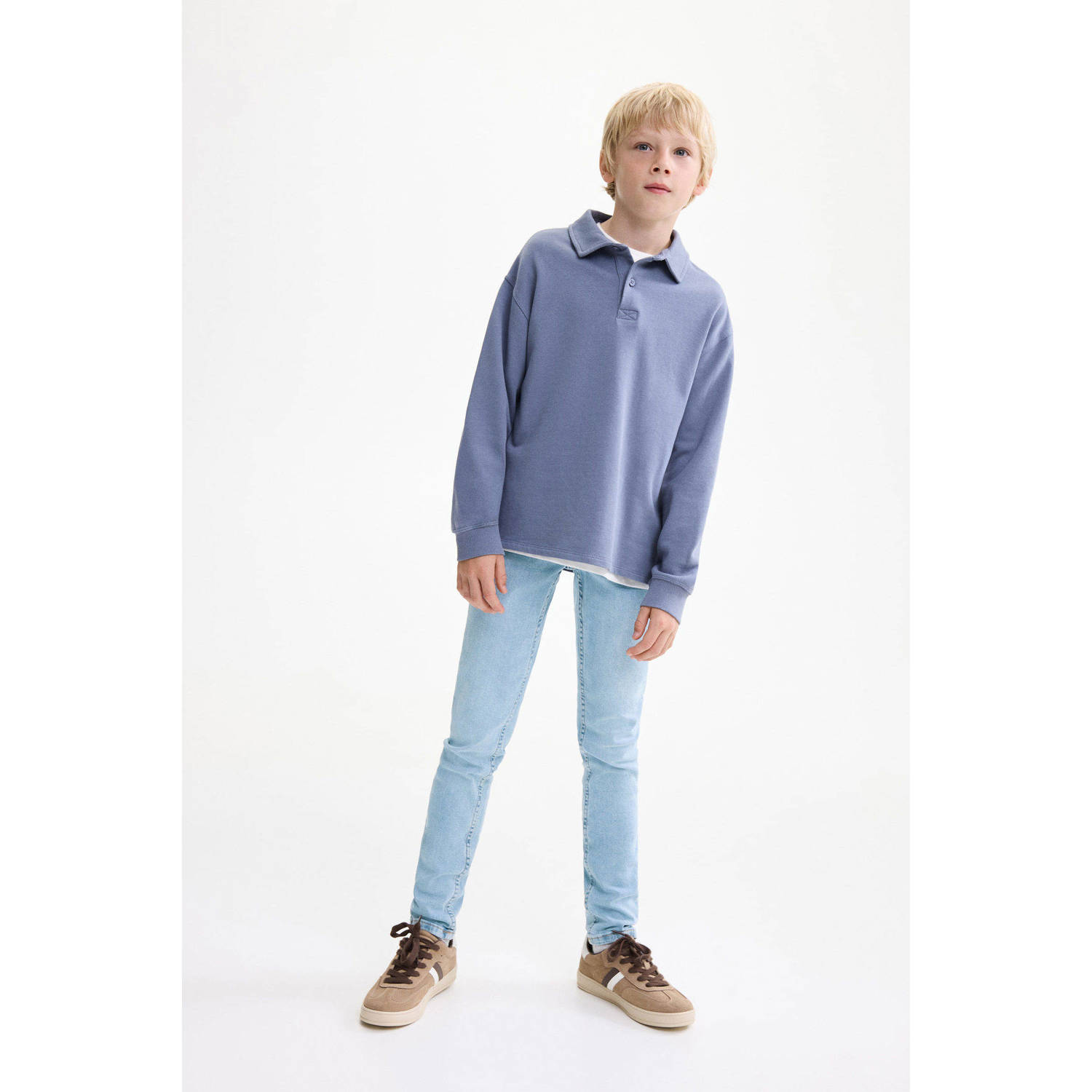 Mango Kids waist skinny jeans light blue denim