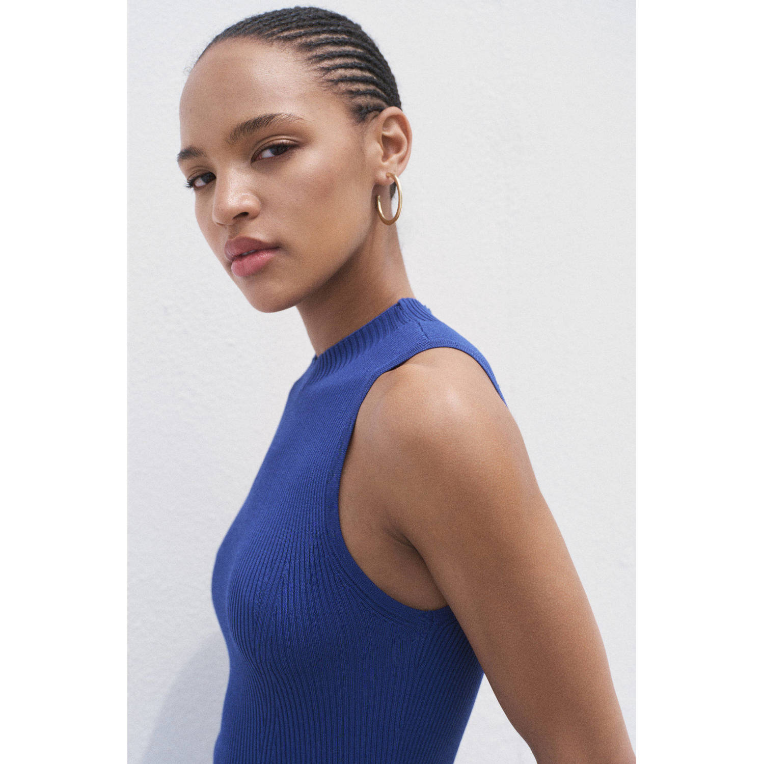 Mango halterjurk blauw