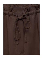 thumbnail: Bruine dames Mango wide leg regular waist broek van lyocell met effen