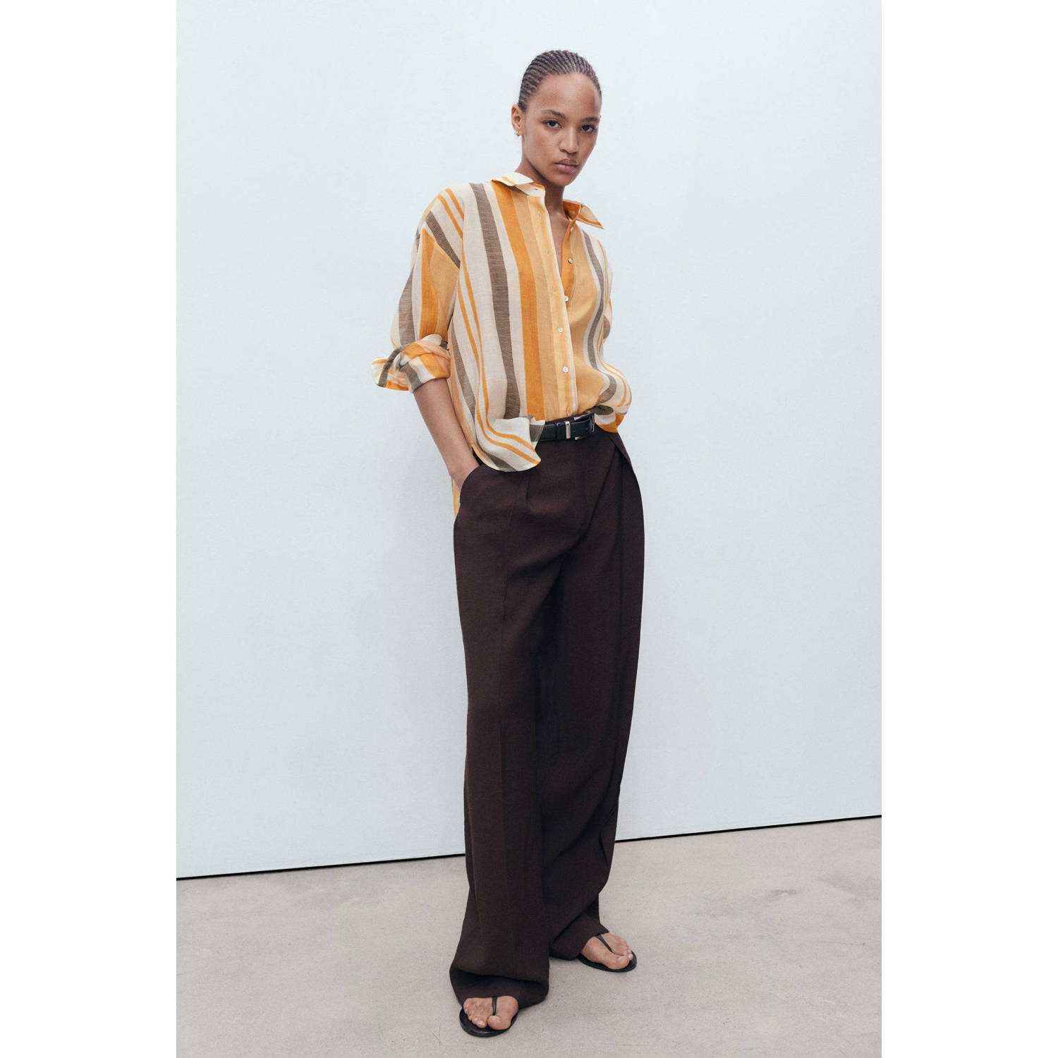 Mango blouse oranje