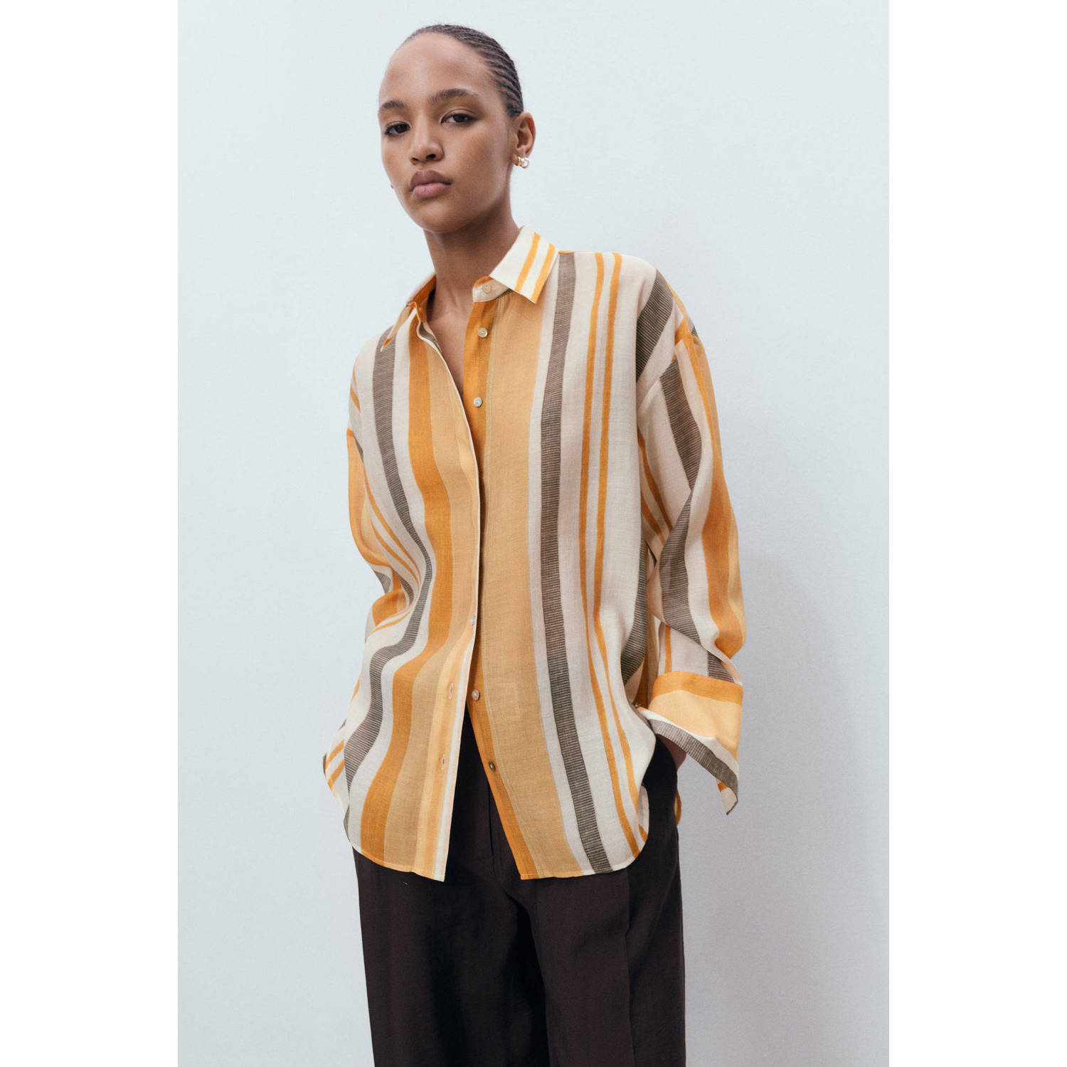 Mango blouse oranje